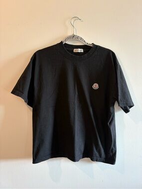 Moncler Black Short-Sleeve Logo Tee